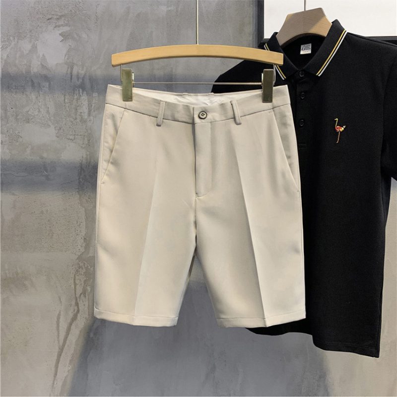 Summer Cropped Bukser Shorts Slim Fit Ensfarge Tynn Del Casual