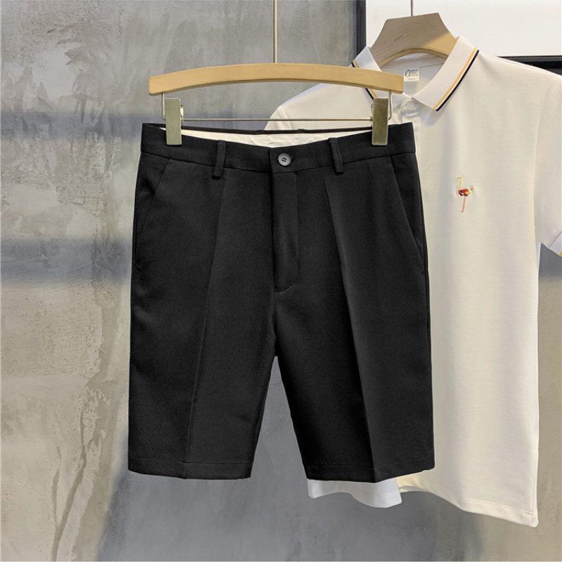 Summer Cropped Bukser Shorts Slim Fit Ensfarge Tynn Del Casual