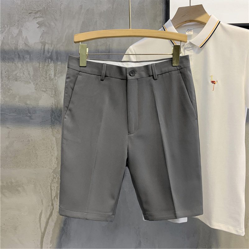 Summer Cropped Bukser Shorts Slim Fit Ensfarge Tynn Del Casual