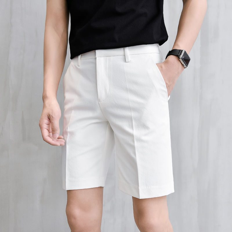 Summer Cropped Bukser Shorts Slim Fit Ensfarge Tynn Del Casual