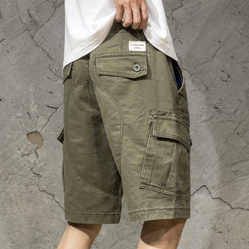 Tooling Shorts Herre Trendy Uformell Løs Fem Poeng Tynn Del