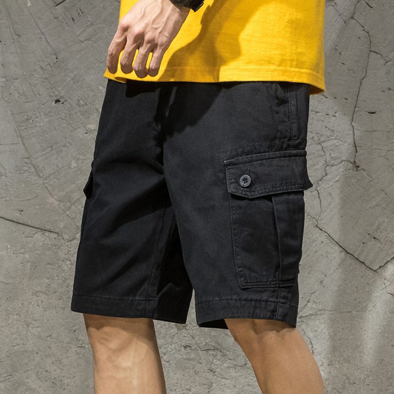 Tooling Shorts Herre Trendy Uformell Løs Fem Poeng Tynn Del