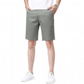 Tynn Shorts Herre Rett Løs Casual Trendy Khaki Fem Poeng