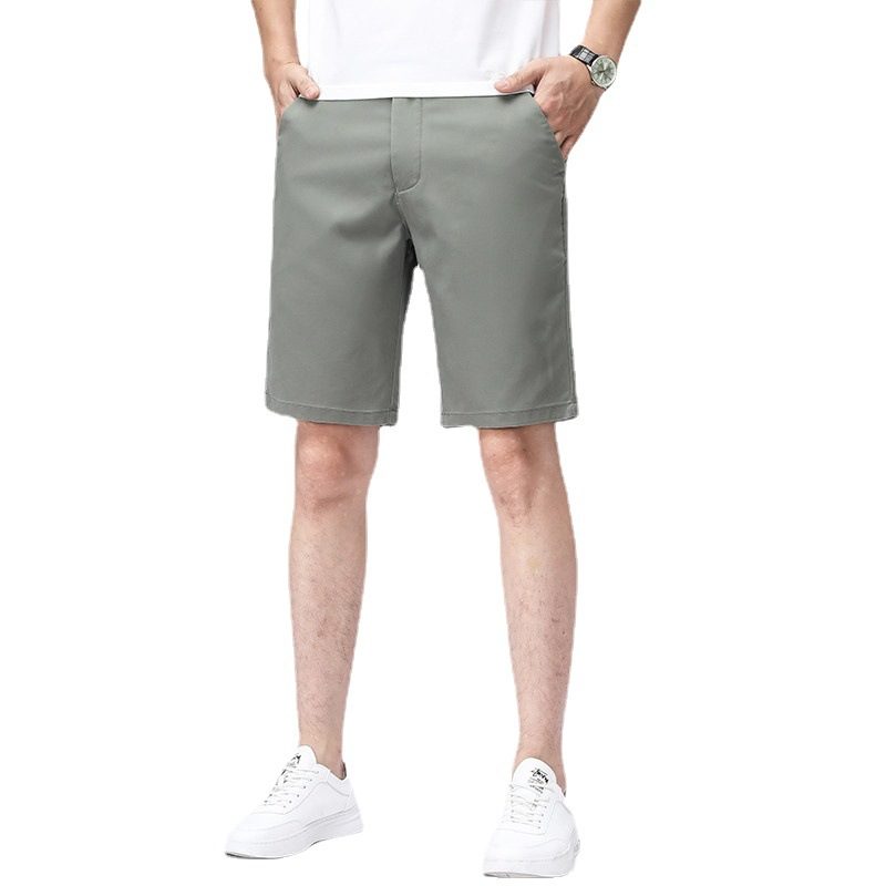 Tynn Shorts Herre Rett Løs Casual Trendy Khaki Fem Poeng