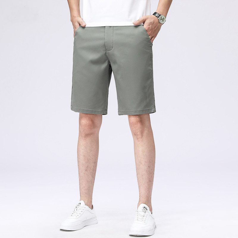 Tynn Shorts Herre Rett Løs Casual Trendy Khaki Fem Poeng