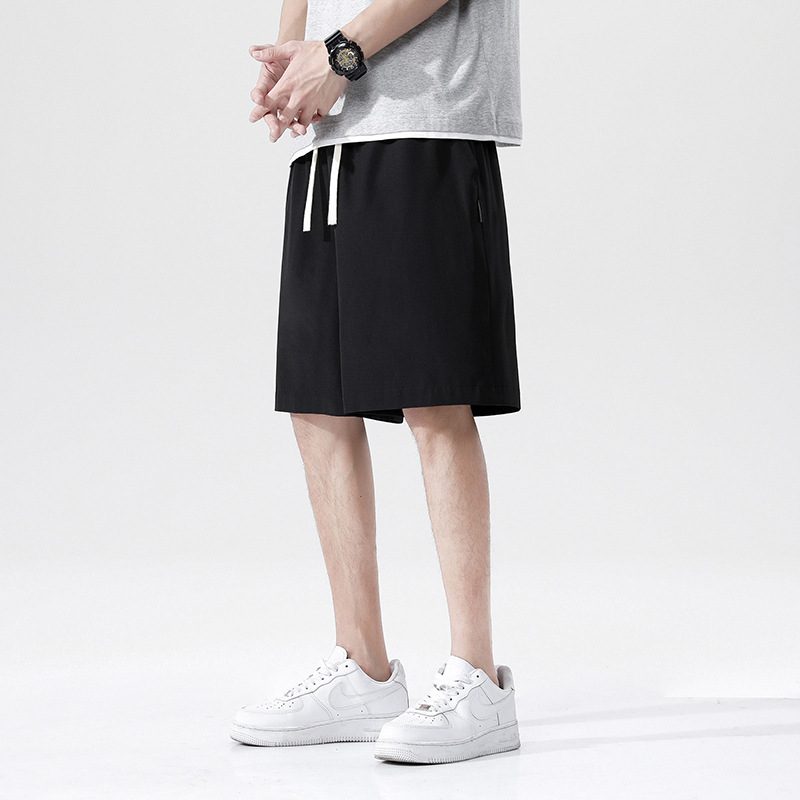 Uformelle Shorts Herre 2024 Sommer Ny Trend Løs Ensfarget Rett Sport Tynn Seksjon Fem Poeng