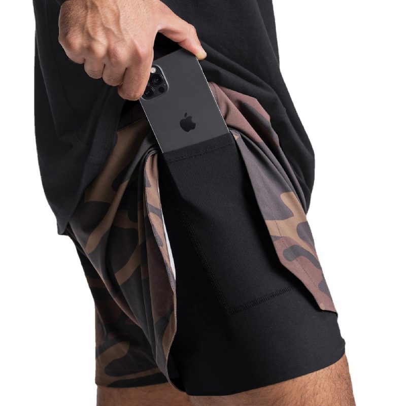 Uformelt Dobbeltlags Shorts For Menn Sommersport Fitness Løping