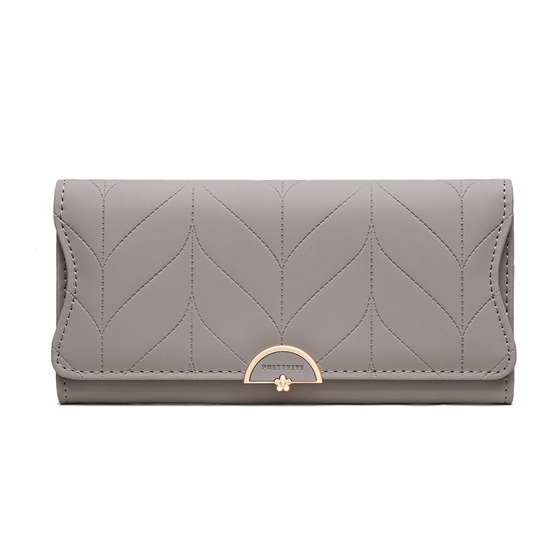 Ny Dame Lang Lommebok Motespenne Pu Clutch Lommebokveske