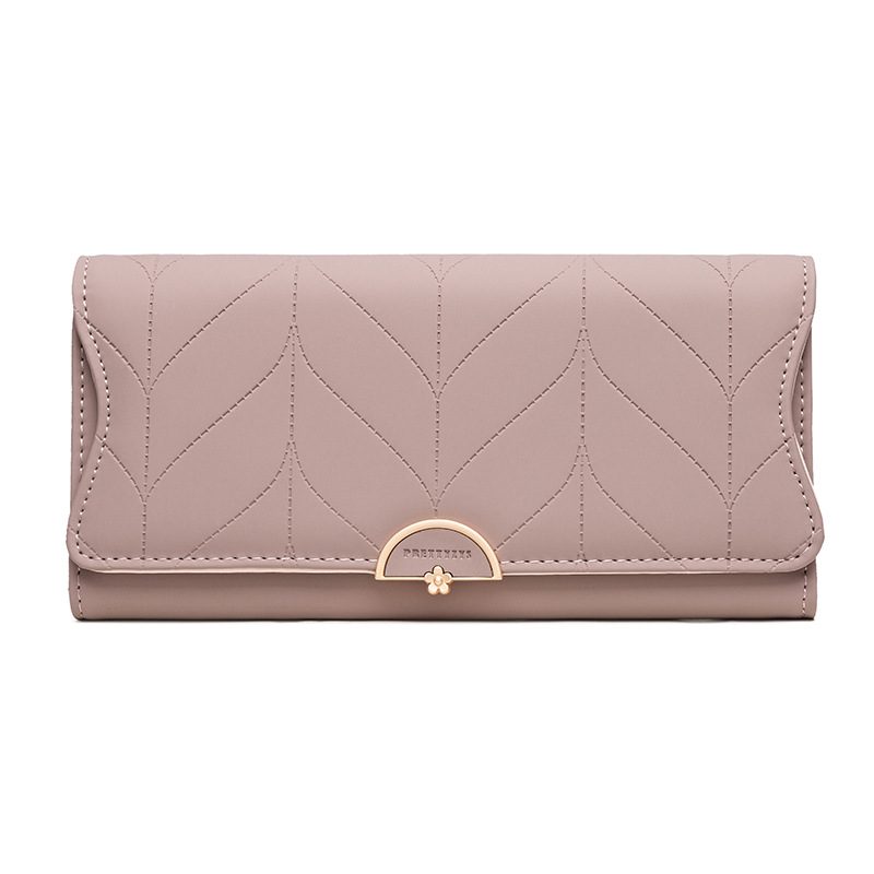 Ny Dame Lang Lommebok Motespenne Pu Clutch Lommebokveske