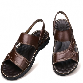 2024 Sommer Nye Skinnsandaler Menn Casual Strandsko Sklisikre Slip-on Sandaler Tøfler