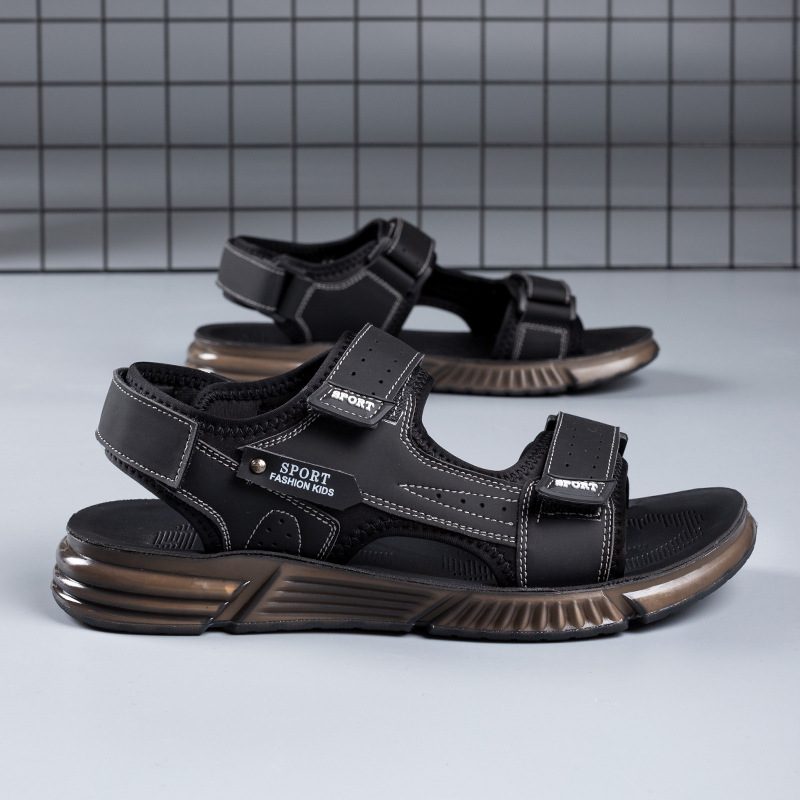 Sandaler Herre 2024 Sommer Ny Ungdomsmote Trendy Strandsko Utendørs Pustende Myk Bunn Uformelle