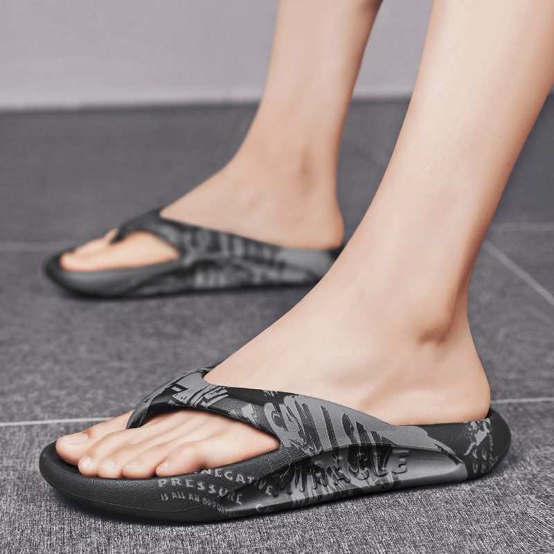 2024 Sommer Ny Stil Flip Flops Herrerom Strand Tykk Bunn Trend Uformelle Sandaler Tøfler Sko Herre