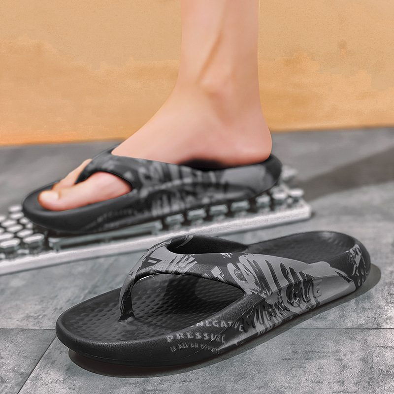 2024 Sommer Ny Stil Flip Flops Herrerom Strand Tykk Bunn Trend Uformelle Sandaler Tøfler Sko Herre