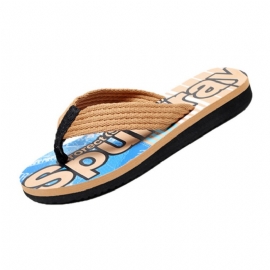 2024 Sommernye Menn Uformelt Mote Sandaler Tøfler Sko Strandtrend Bokstaver Flip-flops