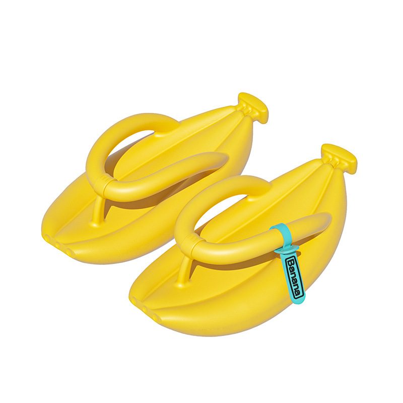 Banan Flipflops Med Tykke Såler Motetrend Par Strandsandaler Tøfler Dame Sommer