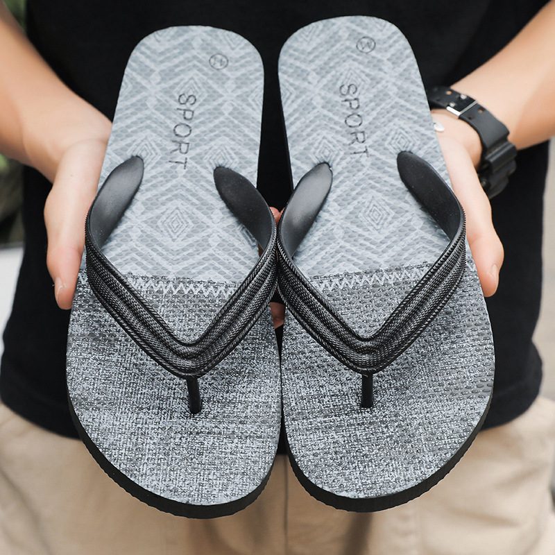 Flip Flops Herre 2024 Sommer Sklisikre Sandaler Tøfler Sko Klem Trend Slitasjebestandige Strandsko Menn