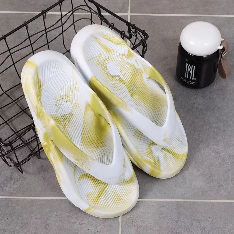 Flip-flops Herre Sommer Ny Streamer Gradient Blandet Farge Tykk Bunn Trendy Myk Sklisikre Sandaler Tøfler Sko