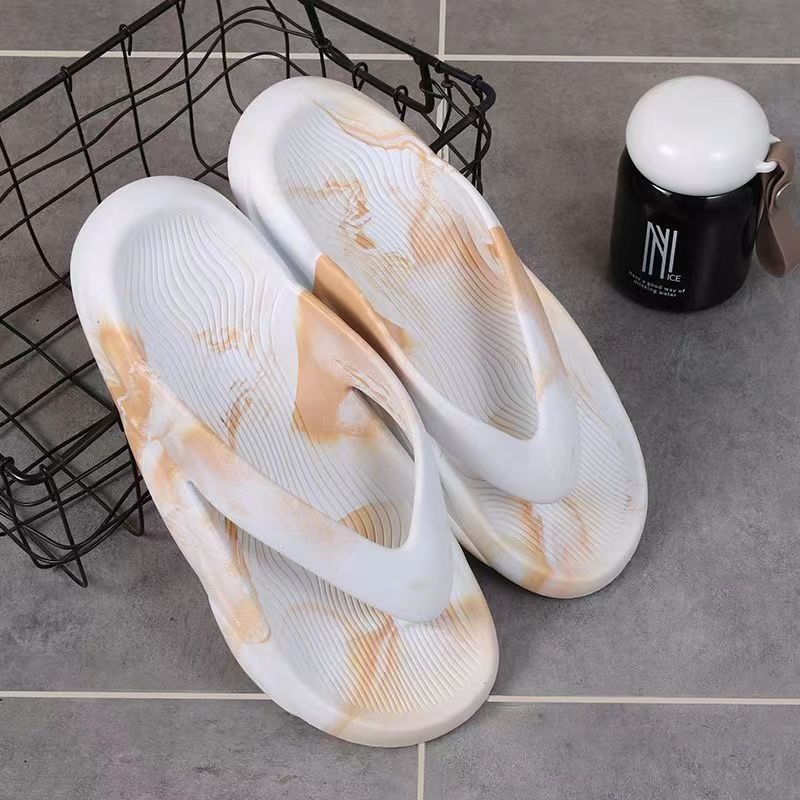 Flip-flops Herre Sommer Ny Streamer Gradient Blandet Farge Tykk Bunn Trendy Myk Sklisikre Sandaler Tøfler Sko