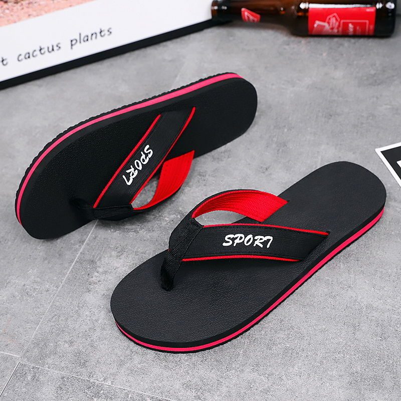 Flip-flops Med Tykke Såler Herre Sommer-sklisikre Slitesterke Trendy Flip-flop Strandsandaler Tøfler Sko