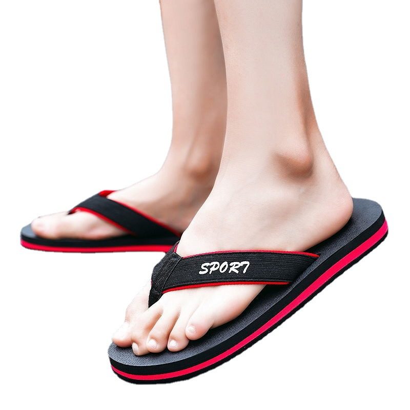 Flip-flops Med Tykke Såler Herre Sommer-sklisikre Slitesterke Trendy Flip-flop Strandsandaler Tøfler Sko