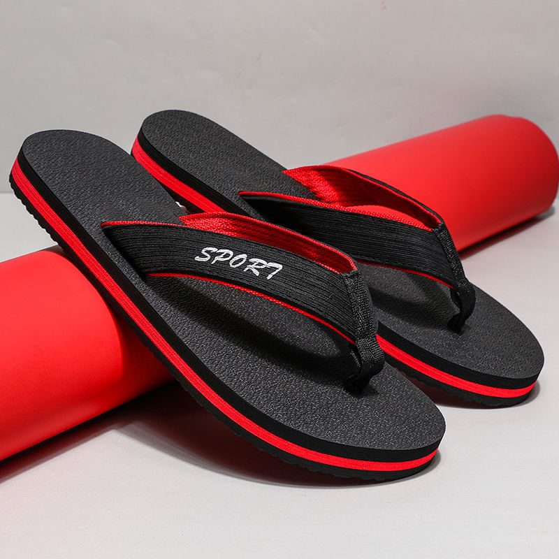 Flip-flops Med Tykke Såler Herre Sommer-sklisikre Slitesterke Trendy Flip-flop Strandsandaler Tøfler Sko