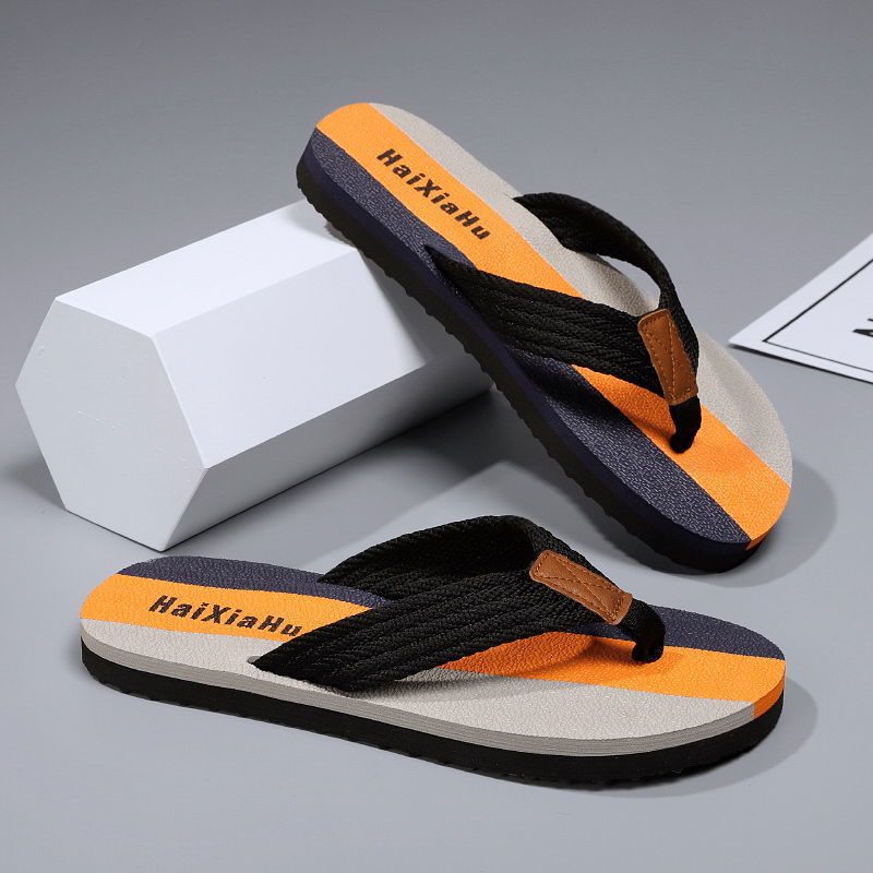 Flip-flops Med Tykke Såler Herre Sommer-sklisikre Slitesterke Trendy Flip-flop Strandsandaler Tøfler Sko