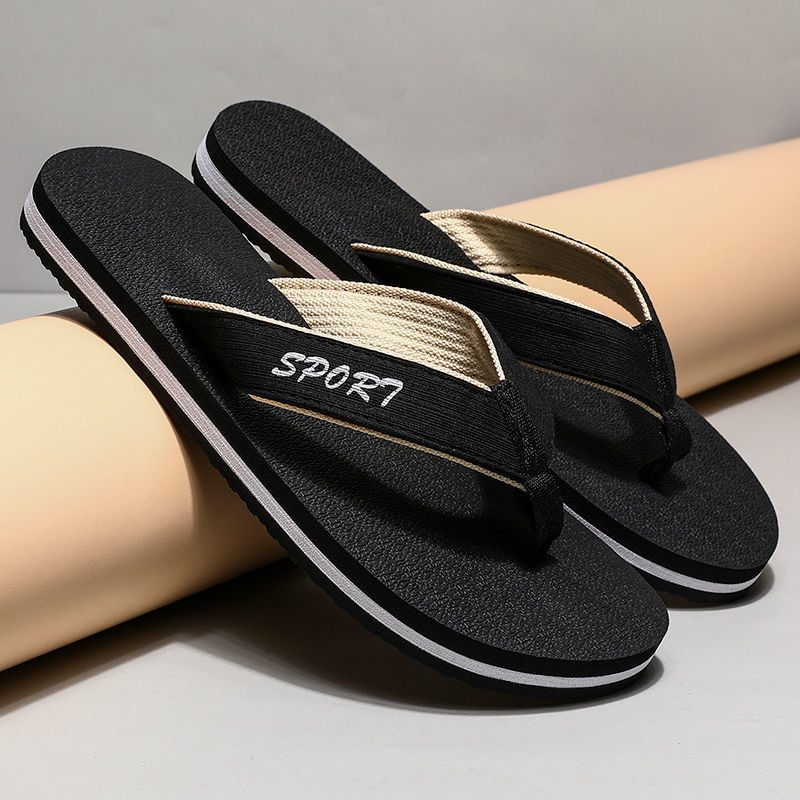 Flip-flops Med Tykke Såler Herre Sommer Sklisikre Slitesterke Trendy Flip Flop Strandsandaler Tøfler Sko