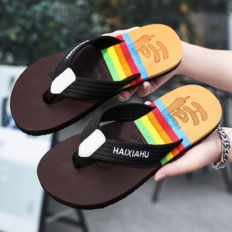 Herretøfler Klype Webbing Flip-flops Hjemme Innendørs Lette Tøfler Utendørs Strandsandaler Herre Stor Størrelse Mann