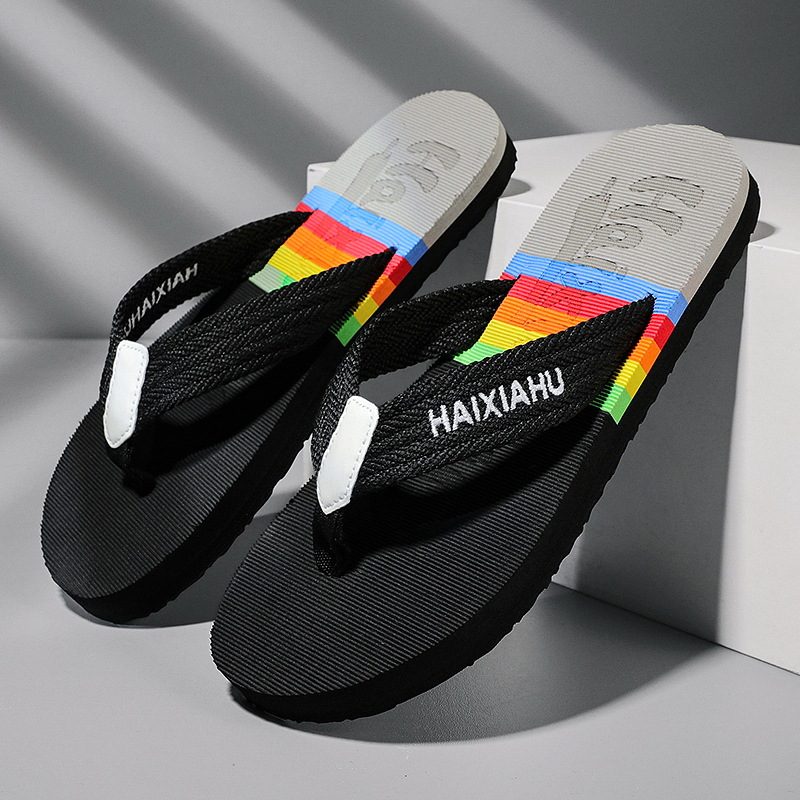 Herretøfler Klype Webbing Flip-flops Hjemme Innendørs Lette Tøfler Utendørs Strandsandaler Herre Stor Størrelse Mann