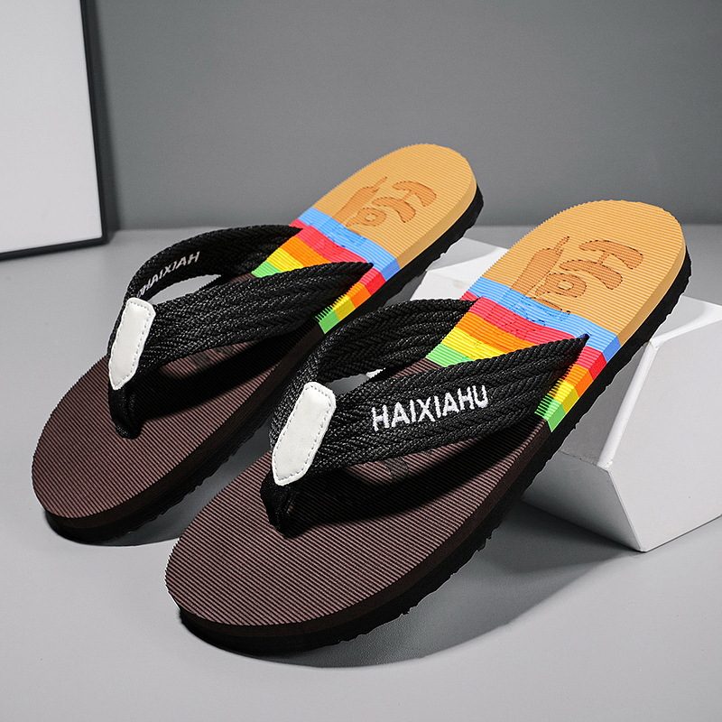 Herretøfler Klype Webbing Flip-flops Hjemme Innendørs Lette Tøfler Utendørs Strandsandaler Herre Stor Størrelse Mann