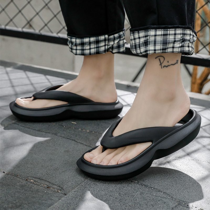 Nye Sommer Tykksålede Flip-flops Herre Sklisikre Sandaler Tøfler Myke Såler Herretøfler Kvinner