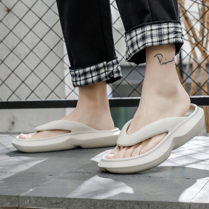 Nye Sommer Tykksålede Flip-flops Herre Sklisikre Sandaler Tøfler Myke Såler Herretøfler Kvinner