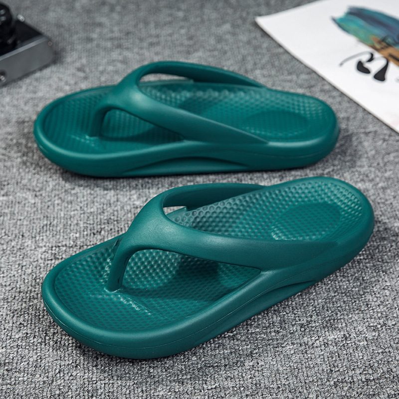 Store Størrelse Tøfler Sommer Trend Menn Flip Flops Tykk Bunn Par Høye Elastiske Strandsandaler Sko