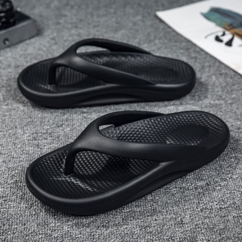 Store Størrelse Tøfler Sommer Trend Menn Flip Flops Tykk Bunn Par Høye Elastiske Strandsandaler Sko