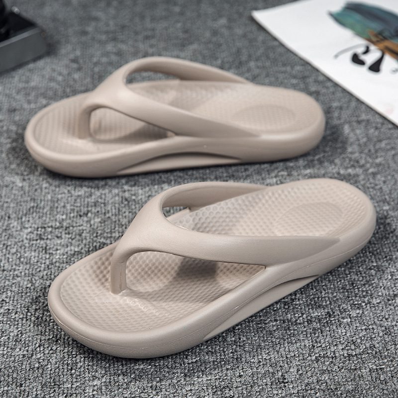 Store Størrelse Tøfler Sommer Trend Menn Flip Flops Tykk Bunn Par Høye Elastiske Strandsandaler Sko