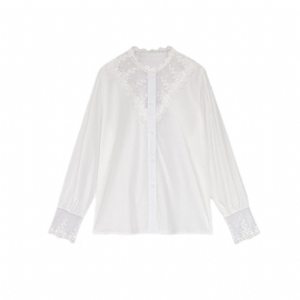 Blonde Dameskjorte Indre Topp Chiffon Patchworkskjorte