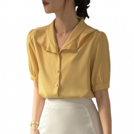 Temperament White Shirt Lady Fashion Chic High Sense Topp