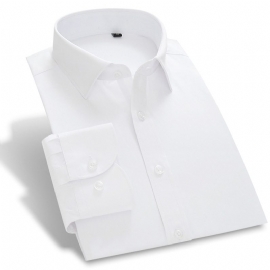 Herreskjorte Langermet Lapel Formal White