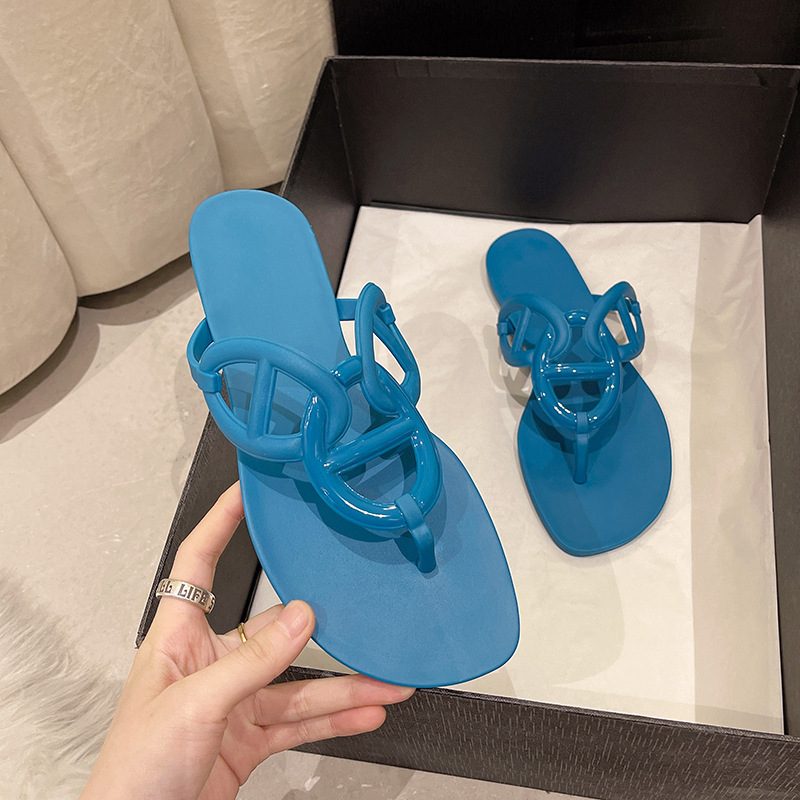 2024 Nye Gris Nese Flip-flops Sko Dame Sommer Flat Casual H Familie Kjede Sandaler Tøfler