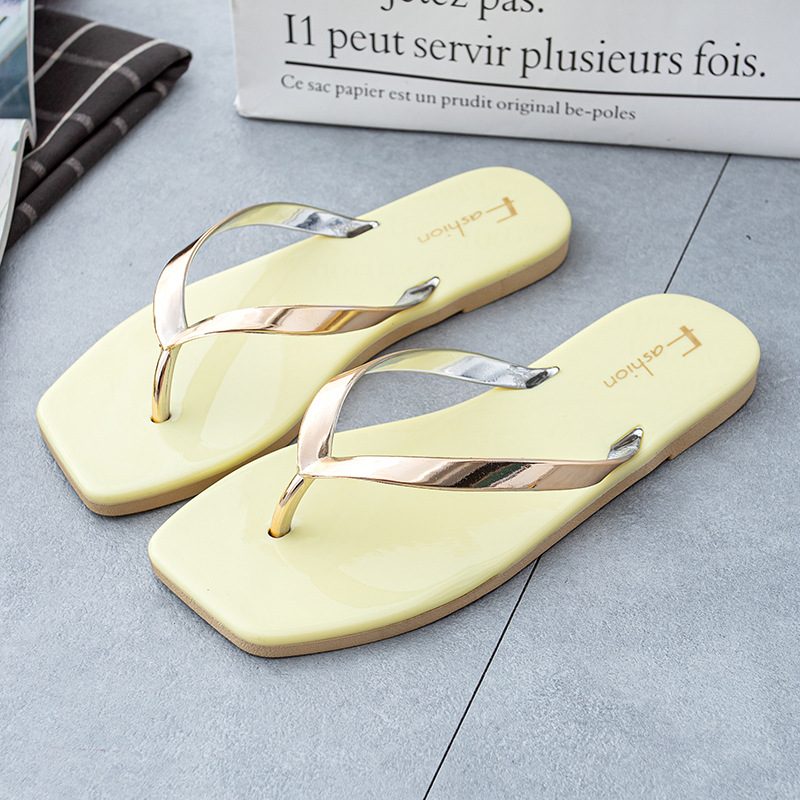 Flip Flops Kvinners Sommer Flate Sko Mote Klype Myk Bunn Strandsandaler Tøfler Sko