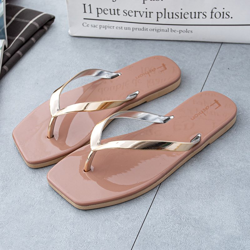 Flip Flops Kvinners Sommer Flate Sko Mote Klype Myk Bunn Strandsandaler Tøfler Sko