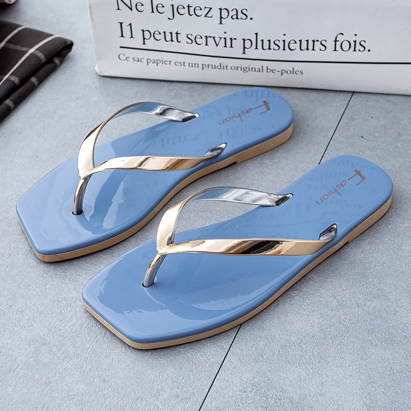 Flip Flops Kvinners Sommer Flate Sko Mote Klype Myk Bunn Strandsandaler Tøfler Sko