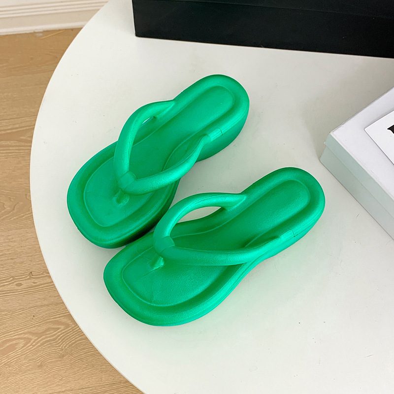 Zhao Lusi Tøfler Med Tykk Såler Brødflip Flops Sommertøfler For Kvinner Sklisikre Sandaler Strandsko