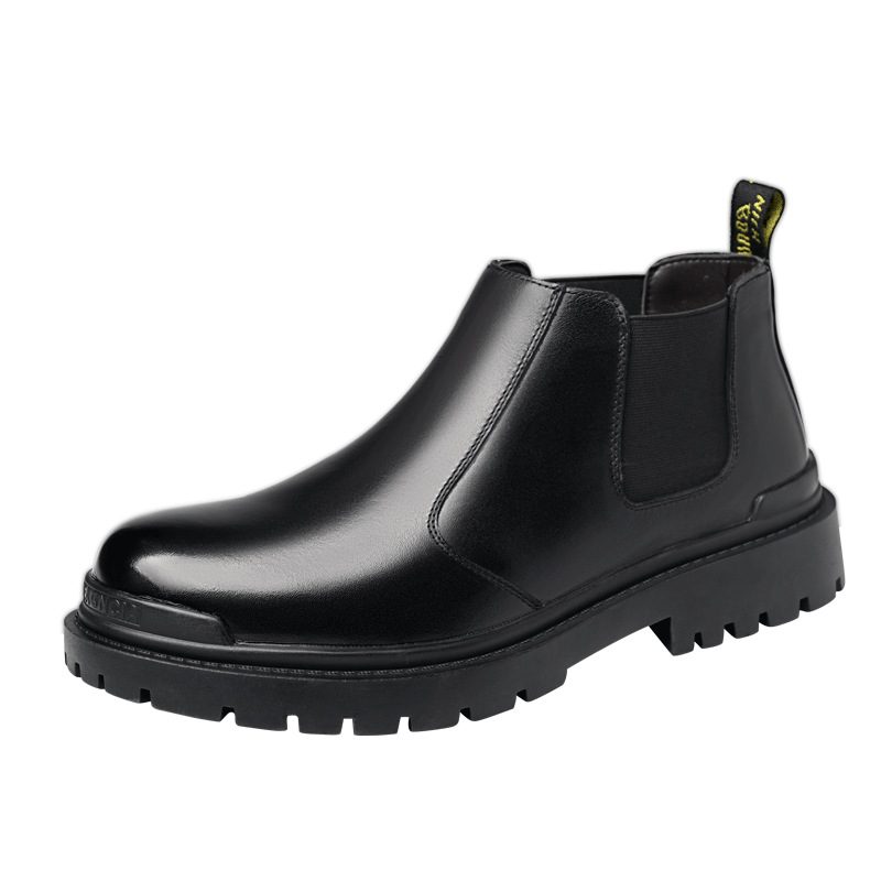 Chelsea Boots Høst Korte Støvler Trendy Menn Svart Mid-top Martin