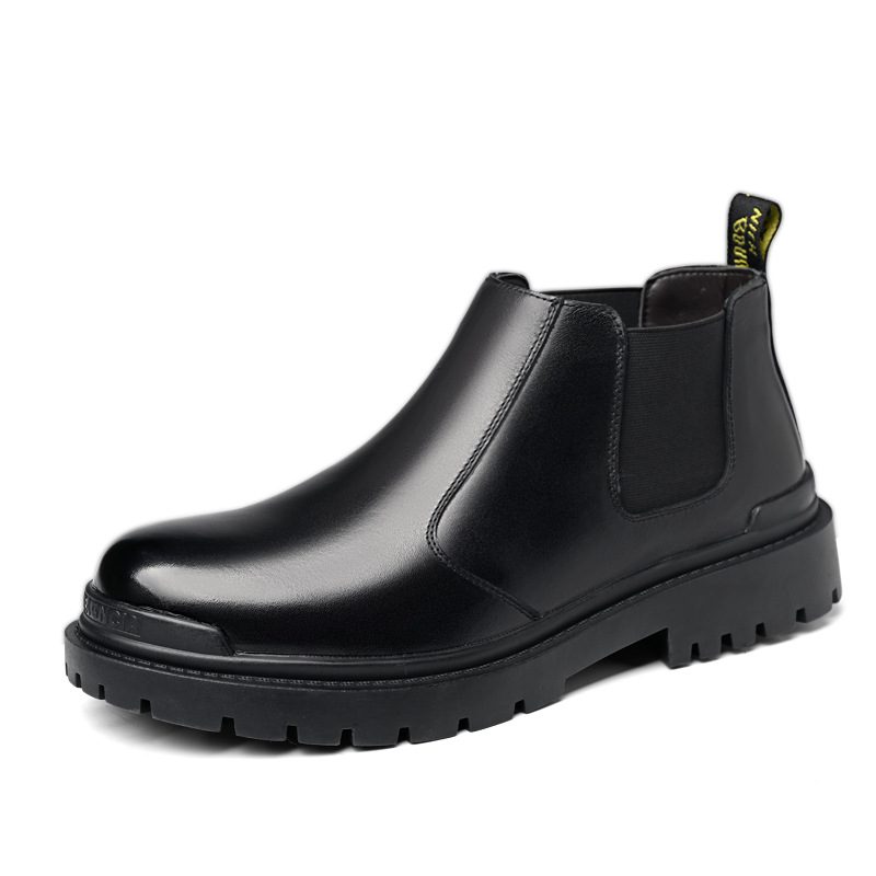 Chelsea Boots Høst Korte Støvler Trendy Menn Svart Mid-top Martin