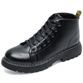 Martin Boots Herre Høst 2024 Nye Mid-cut Casual Svarte Korte Støvler High-top Dress Sko