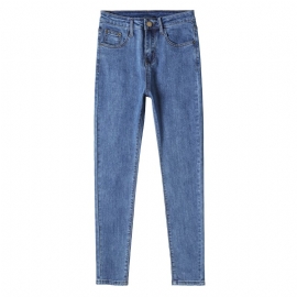 Damejeans Høy Midje Stretch Skinny Blue