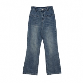 Damejeans Vintage Bootcut Løs Høy Midje