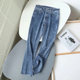 Fritidsbukser For Kvinner Myk Høy Bootcut-denim