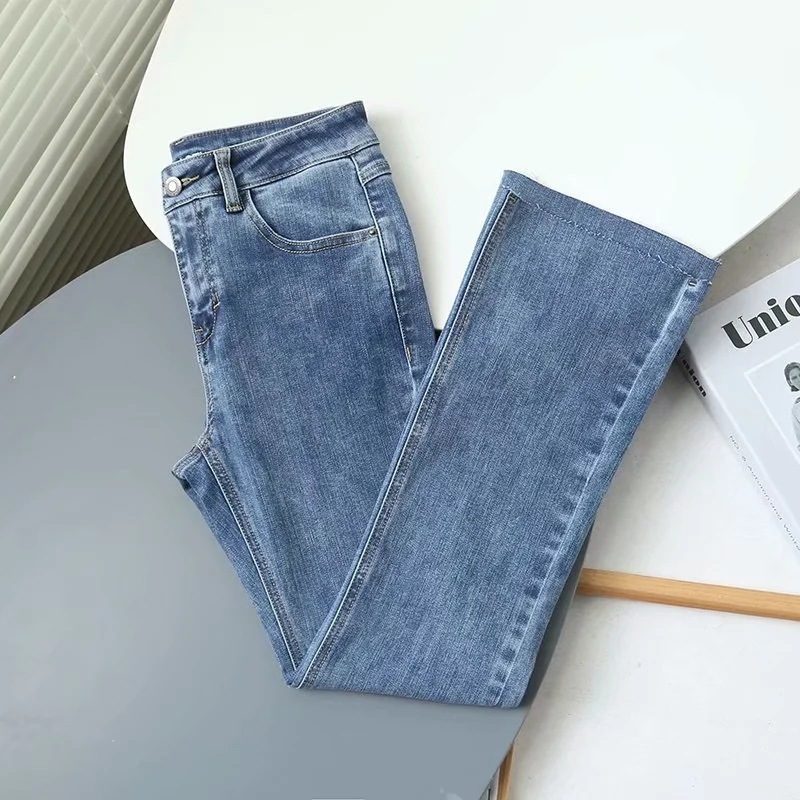 Fritidsbukser For Kvinner Myk Høy Bootcut-denim